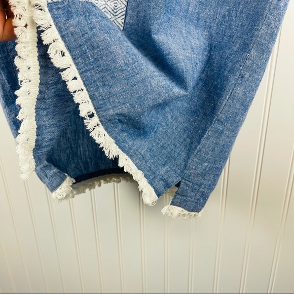 Soft Joie Natali Chambray Embroidered Shift Dress / Swim Cover Beach Cover Up - Picture 4 of 9